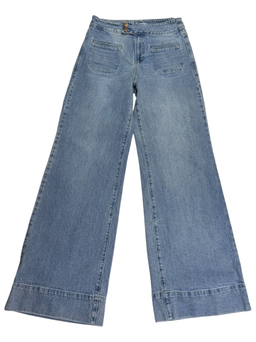Habitual High Rise Wide Leg Jeans Light Wash Patch Pocket Women's 6/28